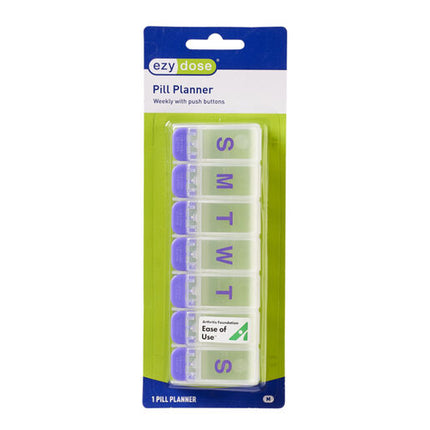 Ezy Dose Pill Reminder 7-Day Push Button Medium