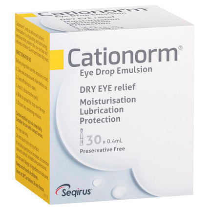 Cationorm Dry Eye Relief Preservative Free 0.4ml x 30 Vials