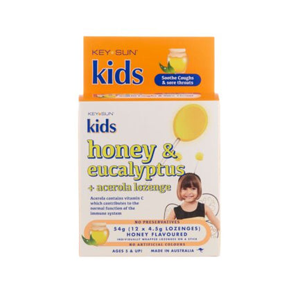 Key Sun Kids Honey & Eucalyptus + Vitamin C 12 Lozenges
