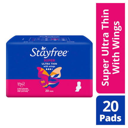 Stayfree Ultra Thin Super Pads With Wings 20 Pack