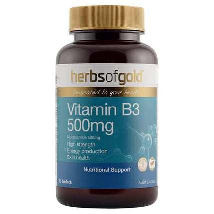 Herbs Of Gold Vitamin B3 500mg 60 Tablets
