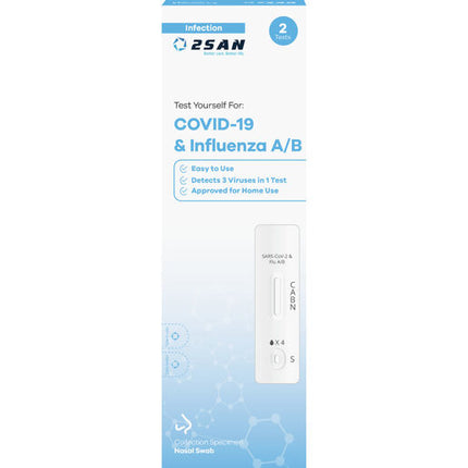 2San Dual Covid 19 And Influenza A/B Rapid Antigen Test 2 Pack
