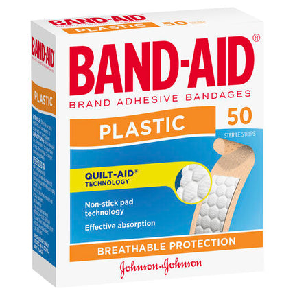 Band-Aid Plastic Strips 50 Pack
