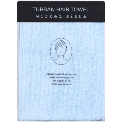 Wicked Sista Turban Hair Towel Soft Blue