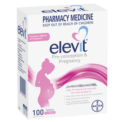 Elevit Pre-Conception and Pregnancy Multivitamin Tablets 100 pack (100 days) New Formula