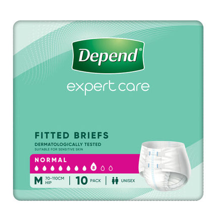 Depend Fitted Briefs Medium 10 Pack