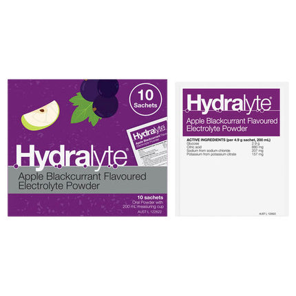 Hydralyte Electrolyte Powder Apple Blackcurrant 10 Pack