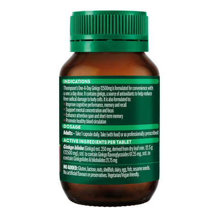 Thompson's Ginkgo 12500mg Capsules 60