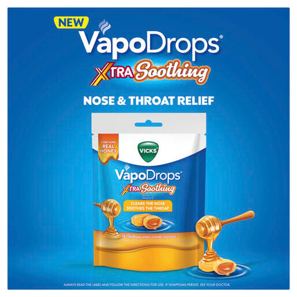 Vicks Vapodrops Xtra Soothing Honey Centre 16 Lozenges