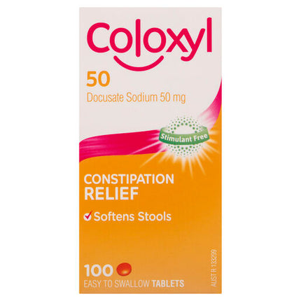 Coloxyl 50mg 100 Tablets
