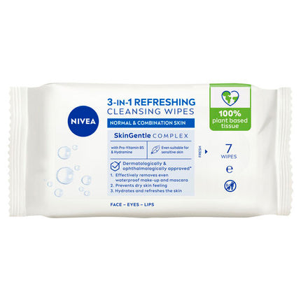 Nivea Daily Essentials Refreshing Face Wipes 7pk