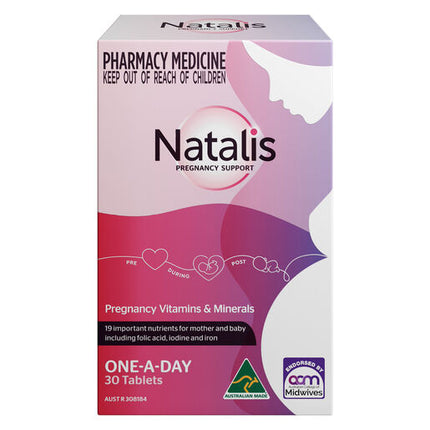 Natalis Pregnancy Support Vitamins & Minerals 30 Tablets