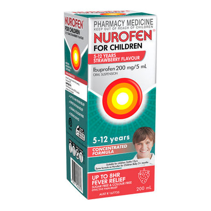 Nurofen For Children 5-12 Years Strawberry 200ml