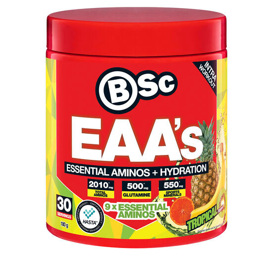 Body Science BSc EAA’s + Hydration Intra Workout Tropical Flavour 180g