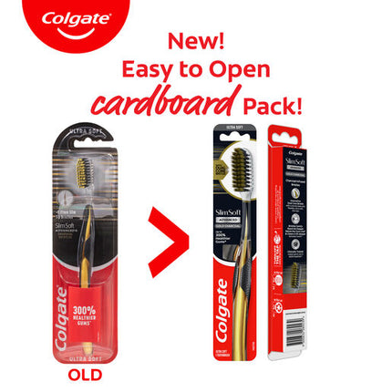 Colgate Slim Soft Advanced Charcoal Toothbrush Ultra Soft