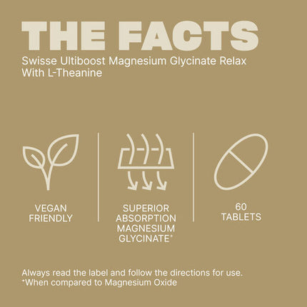 Swisse Ultiboost Magnesium Glycinate Relax + L-Theanine  60 Tablets