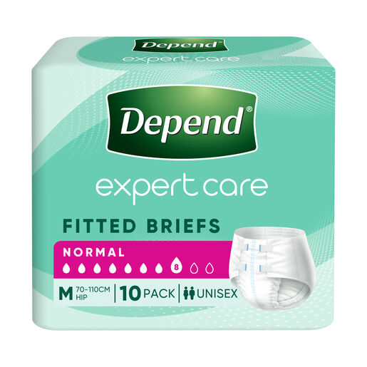 Depend Fitted Briefs Medium 10 Pack