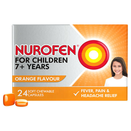 Nurofen For Children 100mg Ibuprofen Orange 24 Chewable Capsules