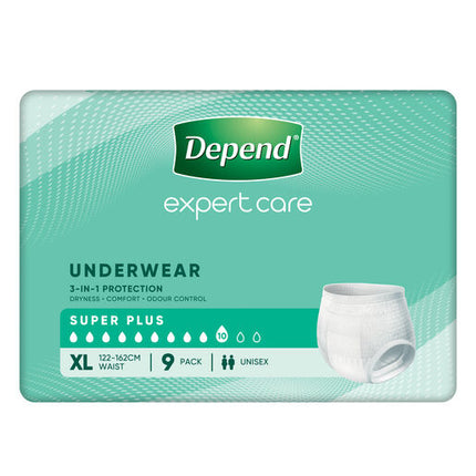Depend Incontinence Underwear Unisex Super Plus Extra Large 9 Pack