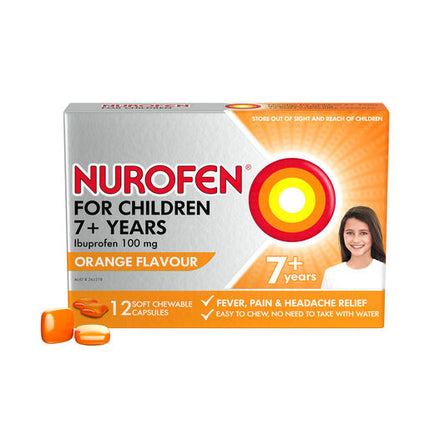 Nurofen For Children 100mg Ibuprofen Orange 12 Chewable Capsules