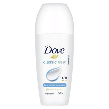 Dove Antiperspirant Deodorant 48HR Protection Classic Fresh Roll On Moisturising Cream 50ml