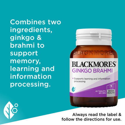 Blackmores Gingko + Brahmi 40 Tablets