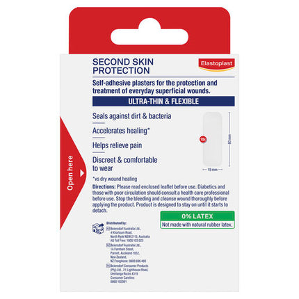 Elastoplast Second Skin Protection Hydrocolloid Plasters 10