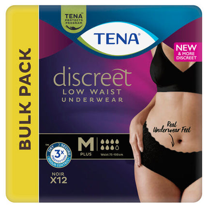 Tena Pants Discreet Black Medium 12pk
