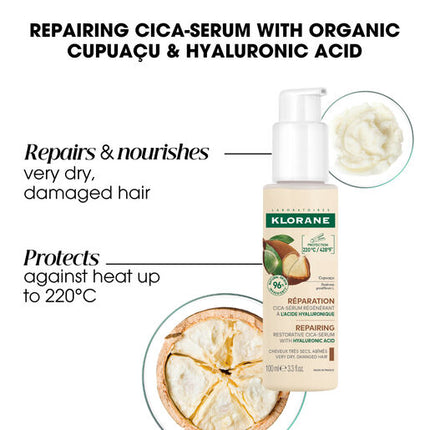 Klorane Repairing Cica-Serum with Organic Cupuacu & Hyaluronic Acid 100mL