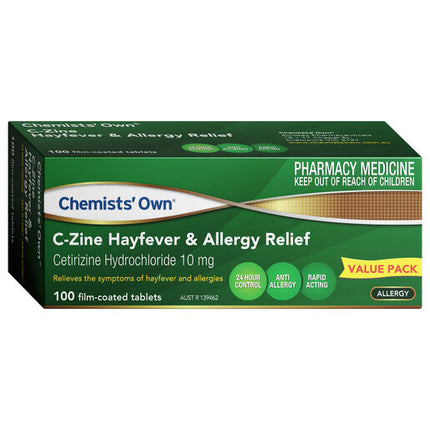 Chemist's Own C-Zine Hayfever & Allergy Relief 10mg Tab 100