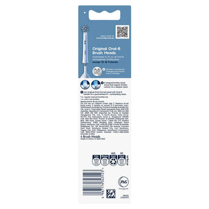 Oral-B Sensitive Clean Electric Toothbrush Replacement Brush Heads, 4 Pack