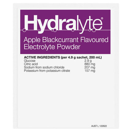 Hydralyte Electrolyte Powder Apple Blackcurrant 10 Pack