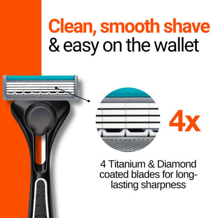 Schick Quattro 4 Titanium Razor Kit + 5 Refills