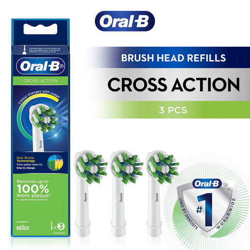 Oral B Cross Action Replacement Brush Heads 3 Count