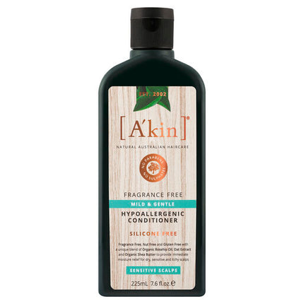 A'kin Mild & Gentle Fragrance Free Conditioner 225mL