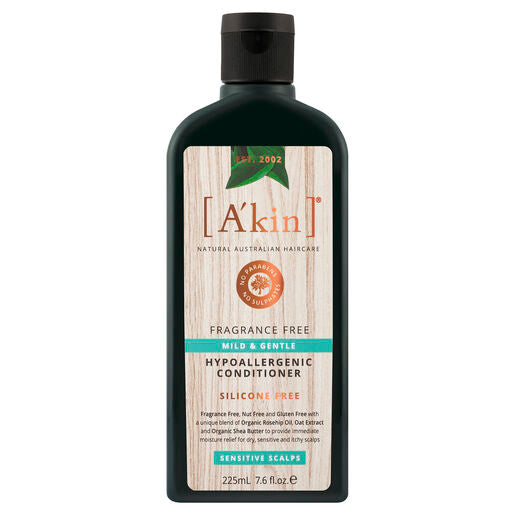 A'kin Mild & Gentle Fragrance Free Conditioner 225mL