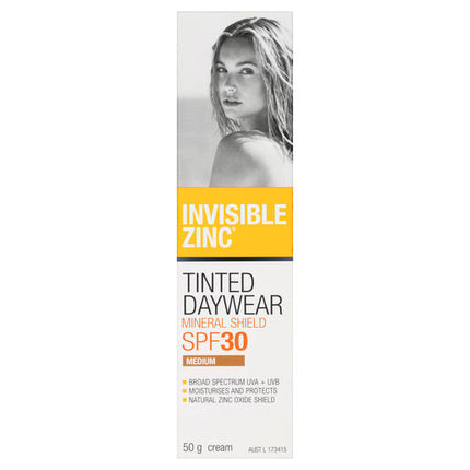Invisible Zinc Tinted Daywear Mineral Shield SPF 30 Medium 50g