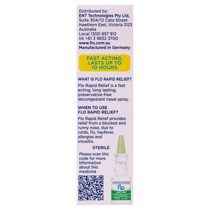 FLO Rapid Relief Decongestant Nasal Spray 15mL
