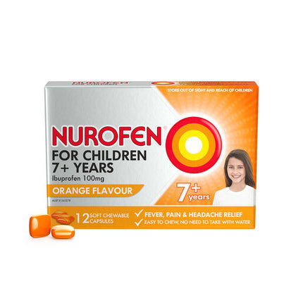 Nurofen For Children 100mg Ibuprofen Orange 12 Chewable Capsules