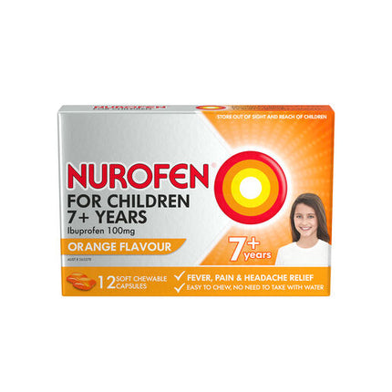 Nurofen For Children 100mg Ibuprofen Orange 12 Chewable Capsules