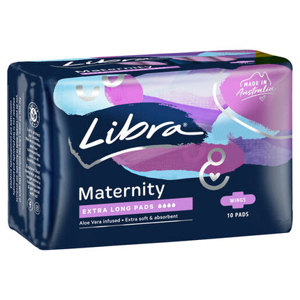 Libra Maternity Pads Extra Long with Wings 10 Pack