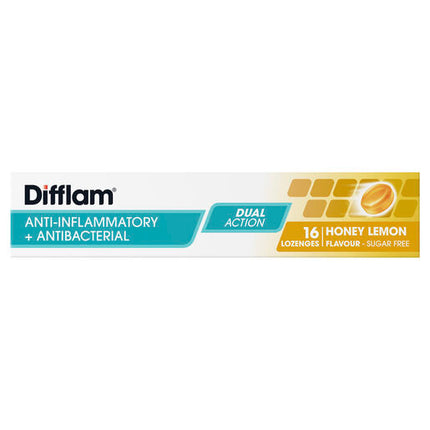 Difflam Sore Throat Sugar Free Honey & Lemon 16 Lozenges