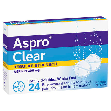 Aspro Clear Pain Relief 300mg 24 Tablets