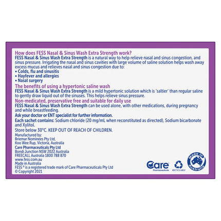 Fess Sinu-Cleanse Deep Cleansing Wash 25 Sachets
