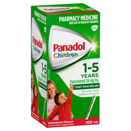 Panadol Children 1-5 Years Suspension Strawberry Flavour, 100 mL