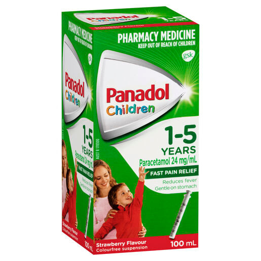 Panadol Children 1-5 Years Suspension Strawberry Flavour, 100 mL