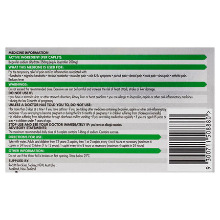 Nurofen Zavance 256mg Ibuprofen 96 Caplets