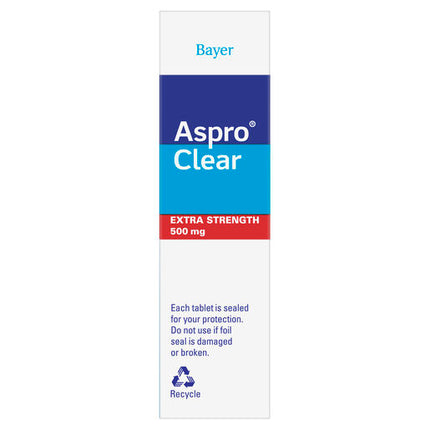 Aspro Clear Extra Strength Pain Relief 500mg 16 Tablets