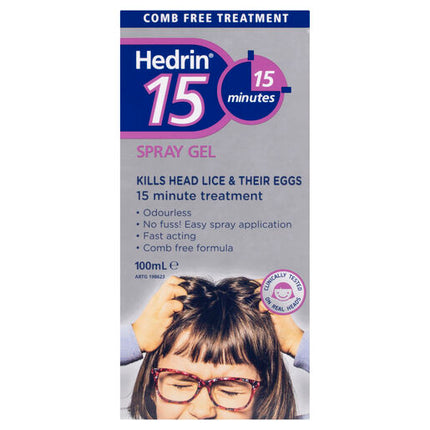Hedrin 15 Spray Gel Lice Treatment 100mL
