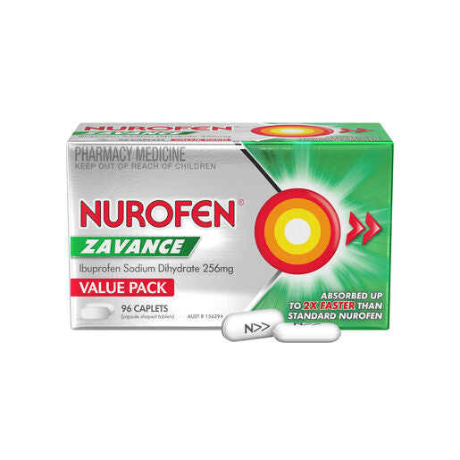 Nurofen Zavance 256mg Ibuprofen 96 Caplets